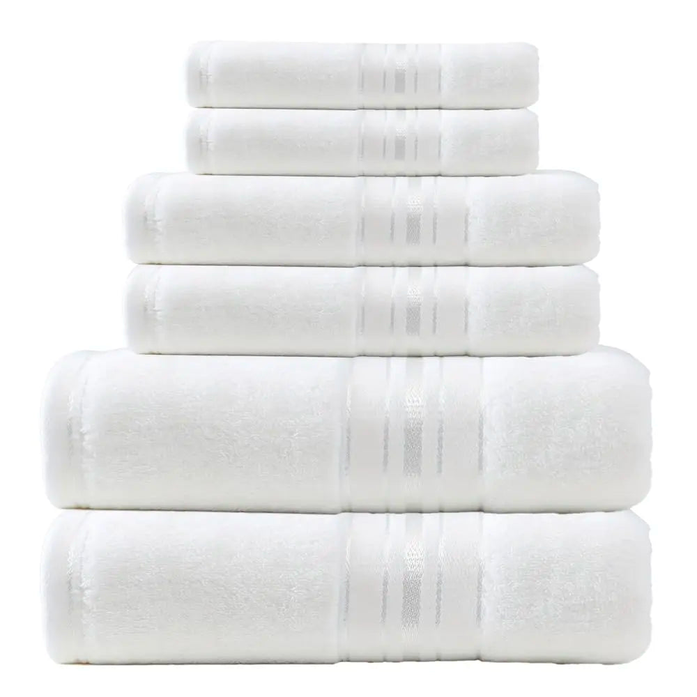 6 Piece Luxury Turkish Bathroom Towel set, 100% Cotton