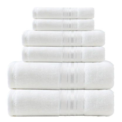 6 Piece Luxury Turkish Bathroom Towel set, 100% Cotton