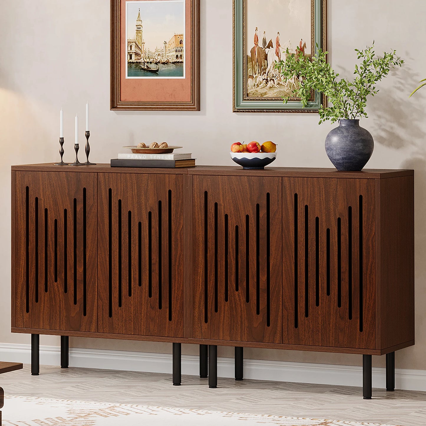 59" Farmhouse Buffet Sideboard Cabinet with Doors