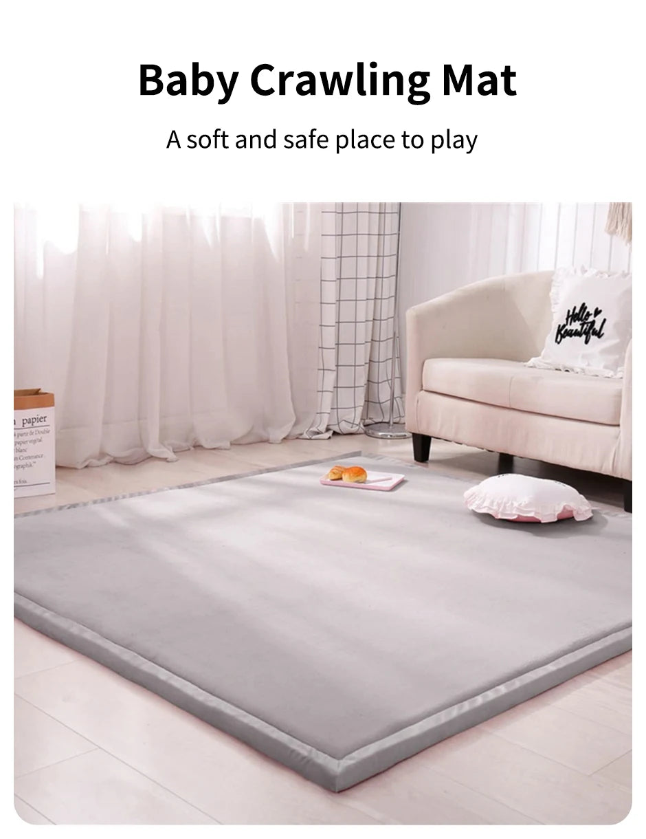 Coral Velvet Padded Foam Rug for Kids Playroom & Nursery