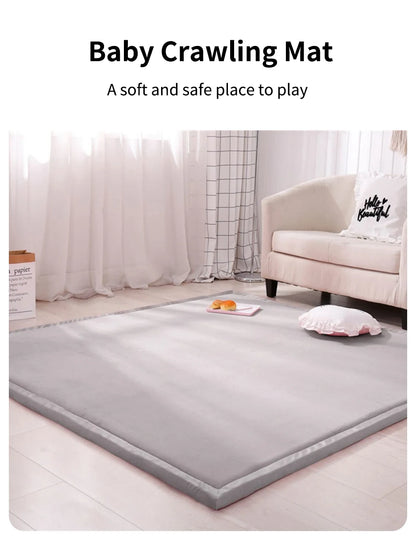 Coral Velvet Padded Foam Rug for Kids Playroom & Nursery