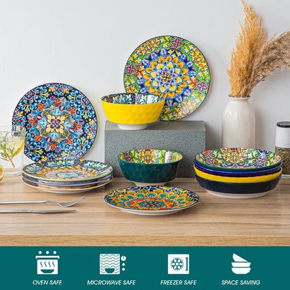 Stoneware- Bohemian Style Dinnerware Set