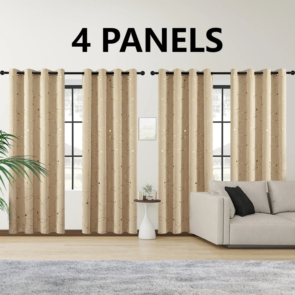 4PCS Blackout Curtains are Thermal Insulated