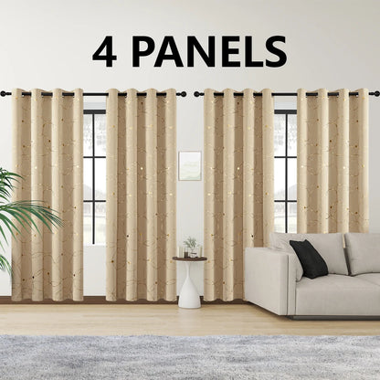 4PCS Blackout Curtains are Thermal Insulated