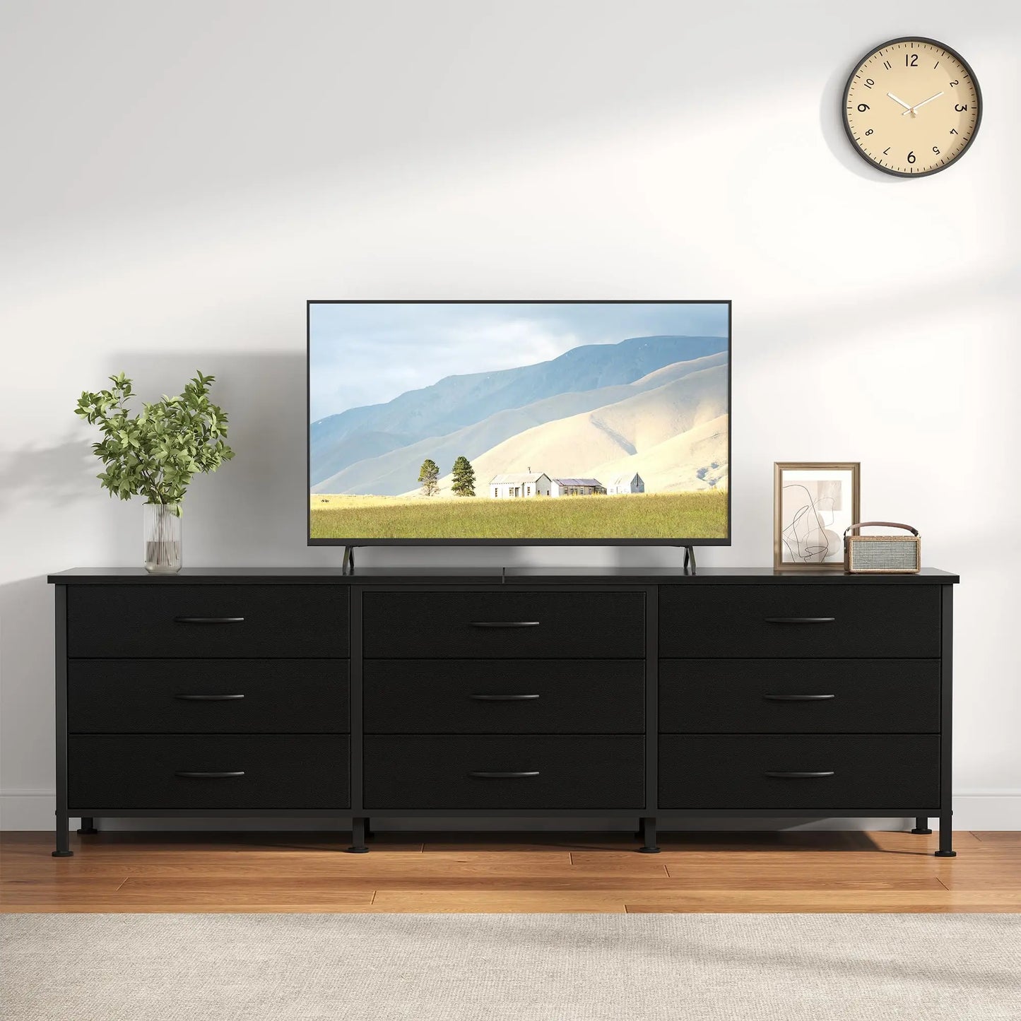 Long Entertainment Center Up to 75 Inch TV Storage Drawers