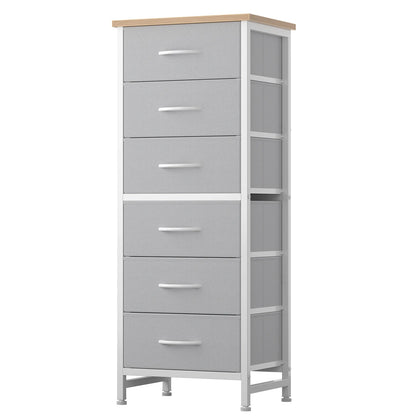 Narrow Storage Tower with Wood Top and Metal Frame