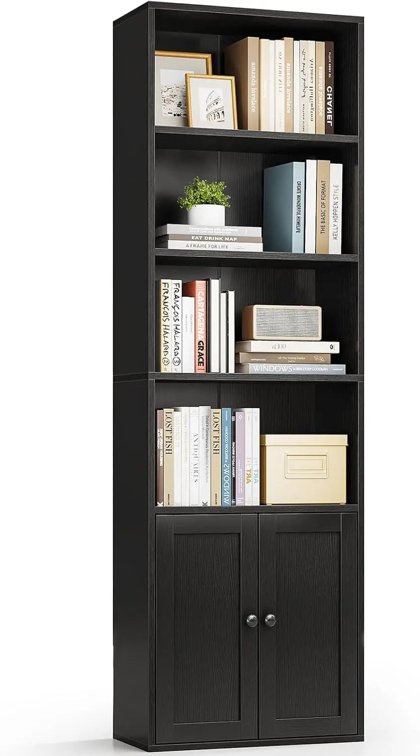 6-Tier Display Bookcase with Doors
