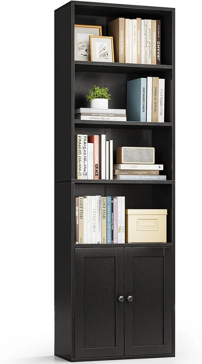 6-Tier Display Bookcase with Doors
