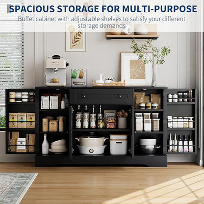 Modern Wood Sideboard/Buffet Cabinet with Drawer & Doors
