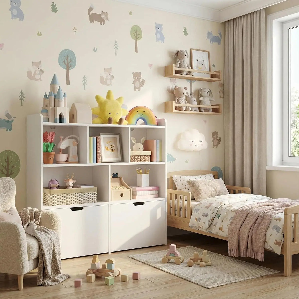Kids Toy Storage Organizer with Bookshelf
