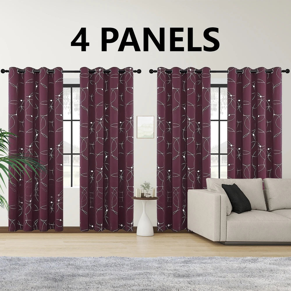 4PCS Blackout Curtains are Thermal Insulated