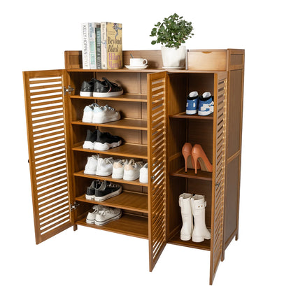 Modern Shoe Cabinet with Doors, Large Capacity for 30 Pairs