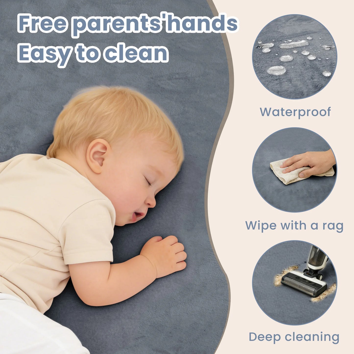 Thick Memory Foam Baby Play Mat for Tummy Time