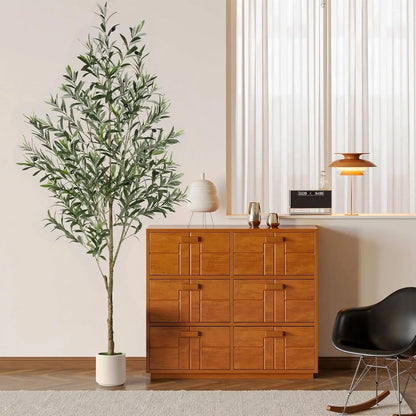 6FT Artificial Olive Tree with Lifelike Trunk and Fruits