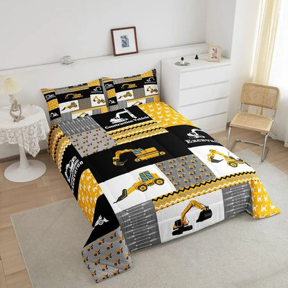 Construction Vehicles Comforter Set for Kids