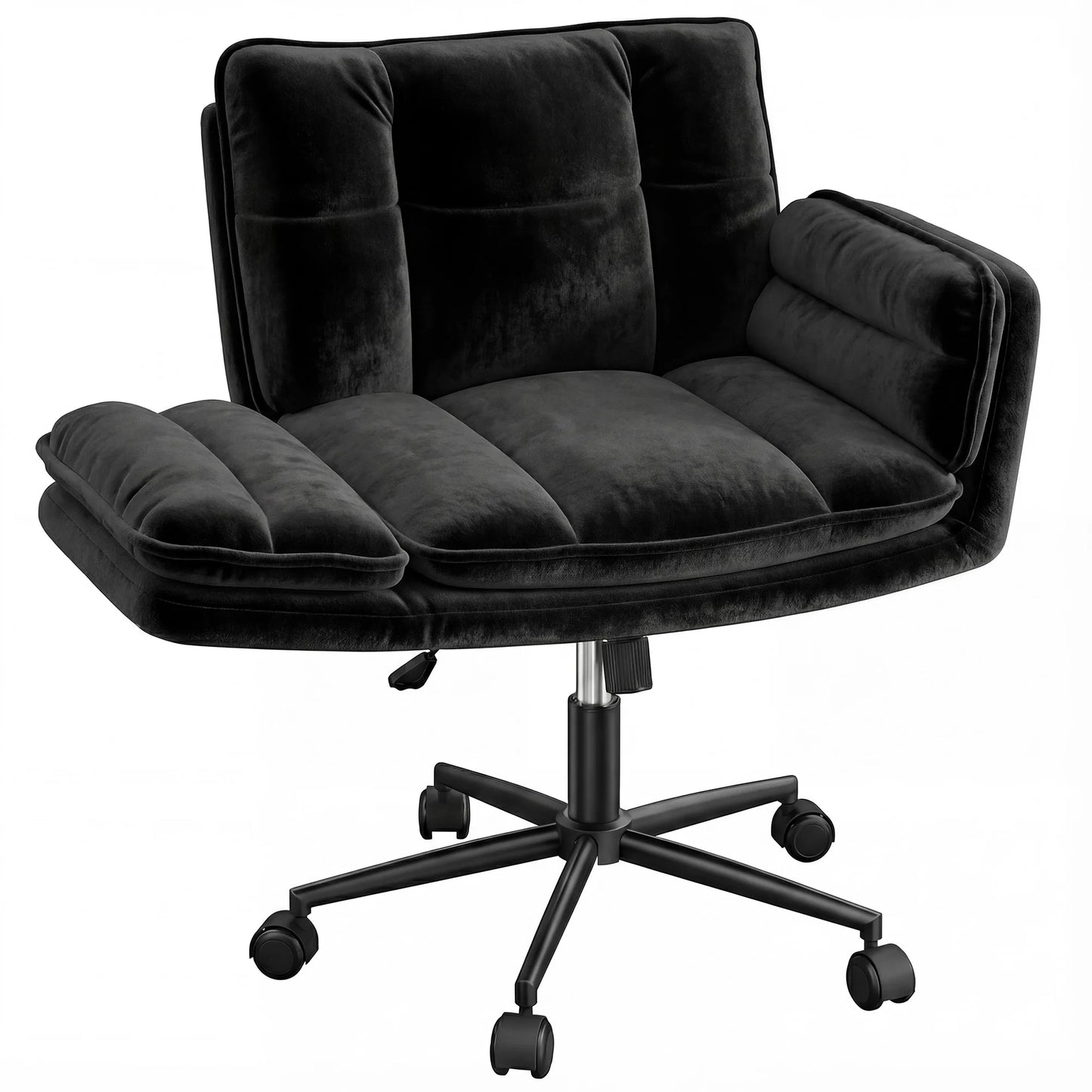 Cross Legged Office Chair with 5-Position Flip-Up Armrest