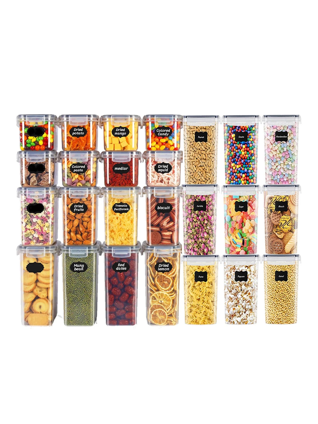 48pcs, Sealed Food Storage Containers with Lids for Dry Foods