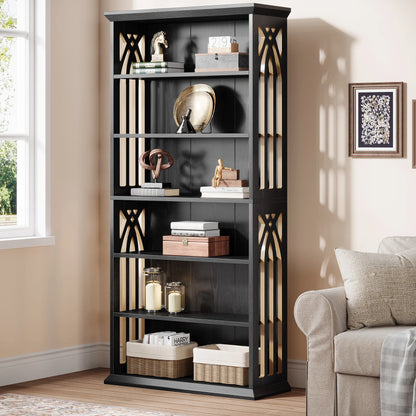 6-Tier Wood Display Shelves, Bookcase
