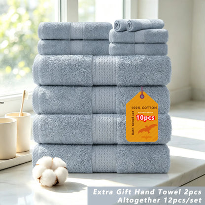 20/16/10pcs Cotton Soft Bath Towel Set for Bathroom
