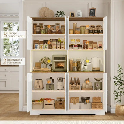Storage Hutch with Microwave Stands Coffee Bar Station