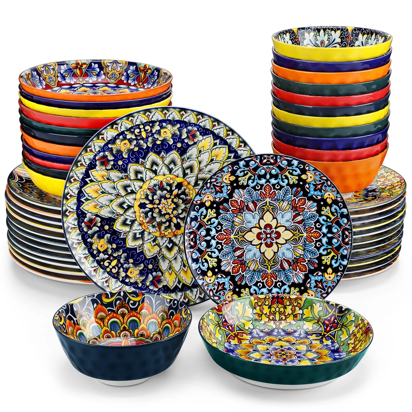 Stoneware- Bohemian Style Dinnerware Set