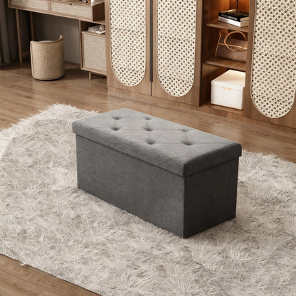 Heavy-Duty Multi-Purpose Folding Storage Ottoman Bench with Seat