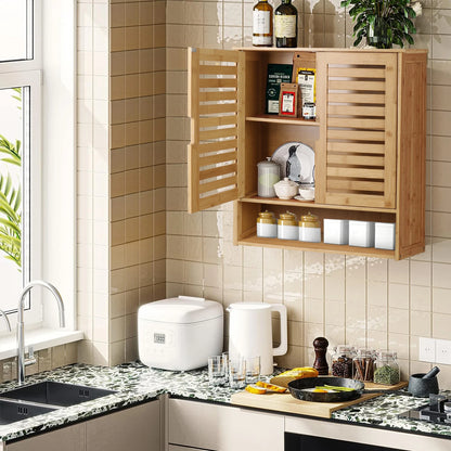 Wall Mounted Bamboo Medicine Cabinet