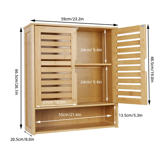 Wall Mounted Bamboo Medicine Cabinet