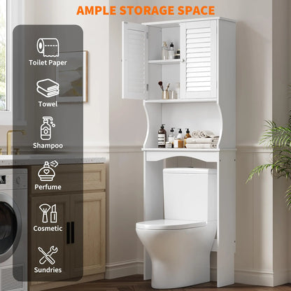 Space-Saving Bathroom Organizer with Adjustable Shelf & Anti-Tip