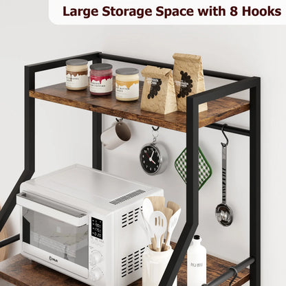 Microwave Oven Stand with 2 Large Wire Basket