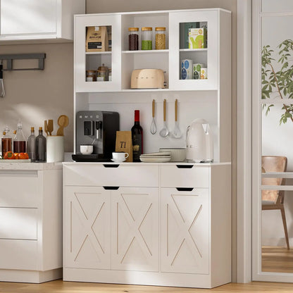 71" Tall Hutch with Charging Station & Adjustable