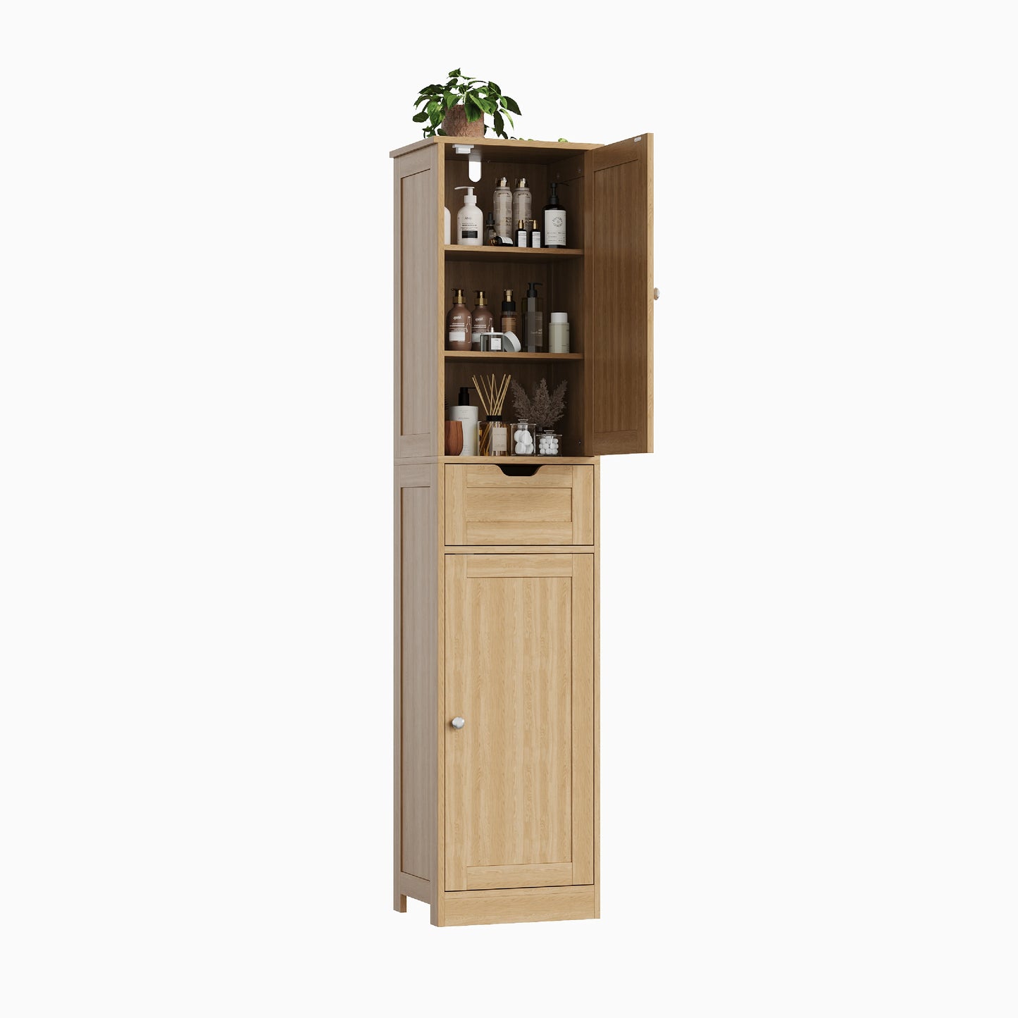Space-Saving Slim Bathroom Storage Cabinet