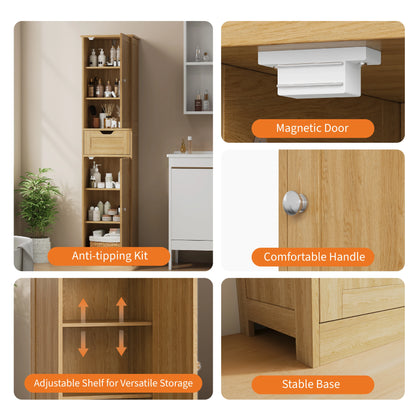 Space-Saving Slim Bathroom Storage Cabinet