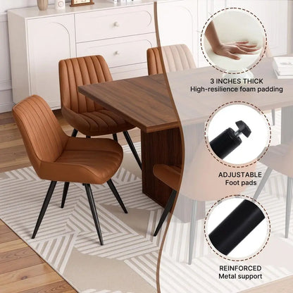 9 Pcs Modern Farmhouse Dining Table Set with 8 Upholstered Chairs