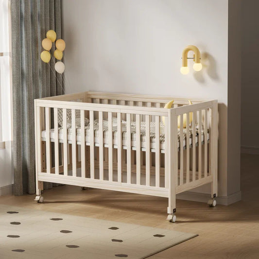 11-in-1 Convertible Baby Crib with Removable Wheels & 4 Mattress Heights,