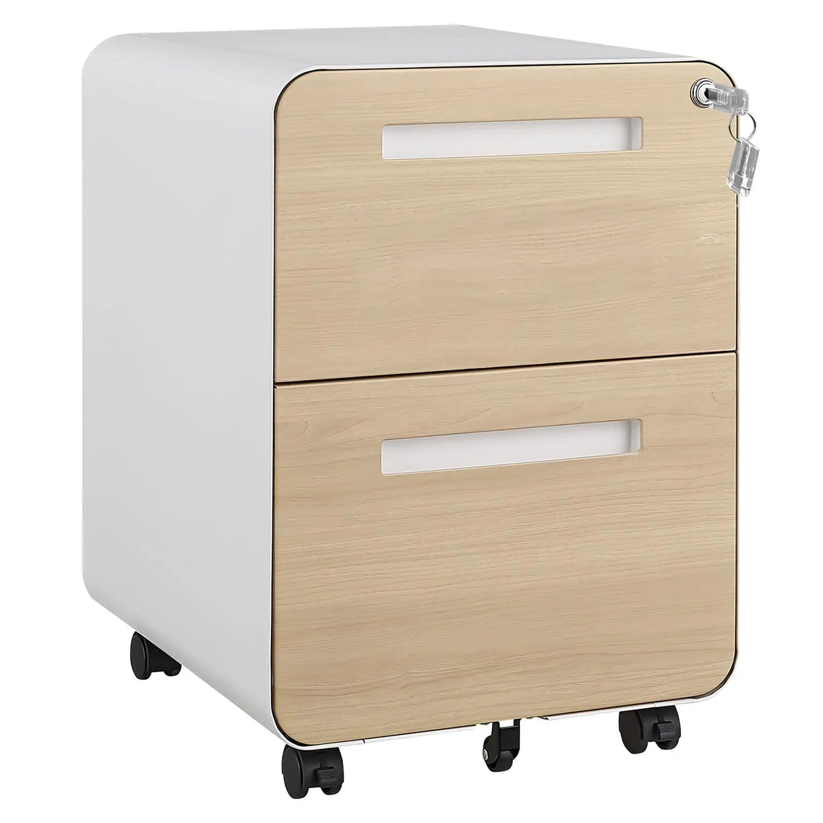 Locking 2-Drawer Metal Rolling Under Desk File Cabinet