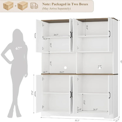 Storage Hutch with Microwave Stands Coffee Bar Station
