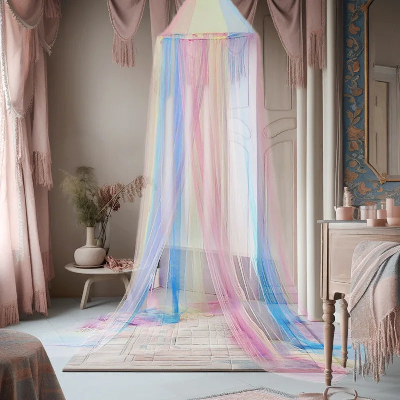 Dome Rainbow Princess Bed Canopy or Tent for Kids