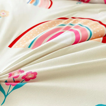 Lightweight Soft 3 Piece Rainbow Comforter Set with 2 Pillow Covers