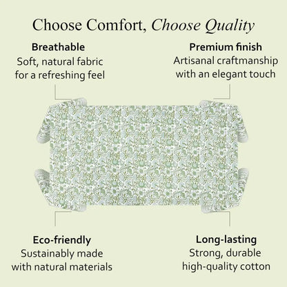 100% Cotton 60x60 Inch Indian Block Print Square Table Cover
