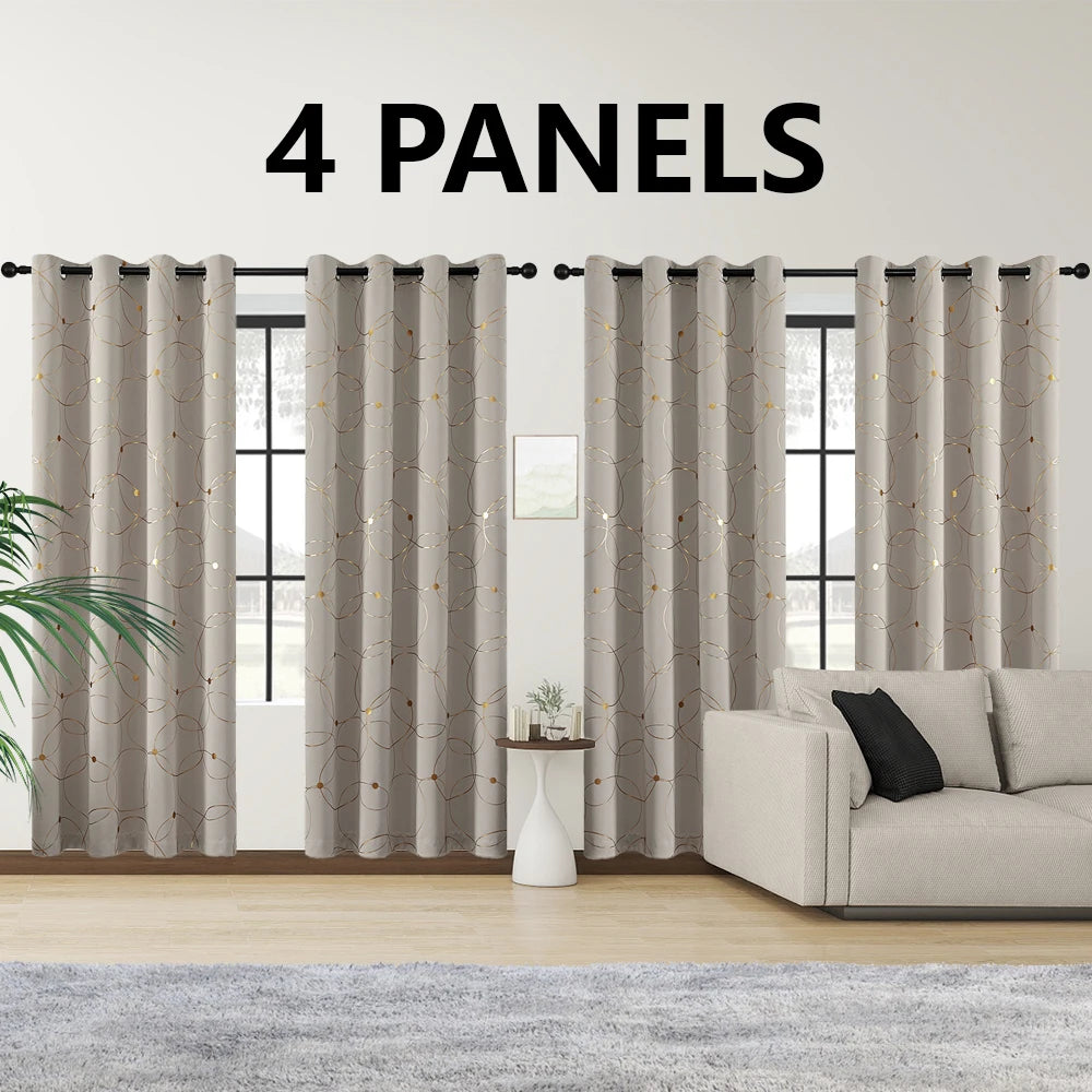 4PCS Blackout Curtains are Thermal Insulated