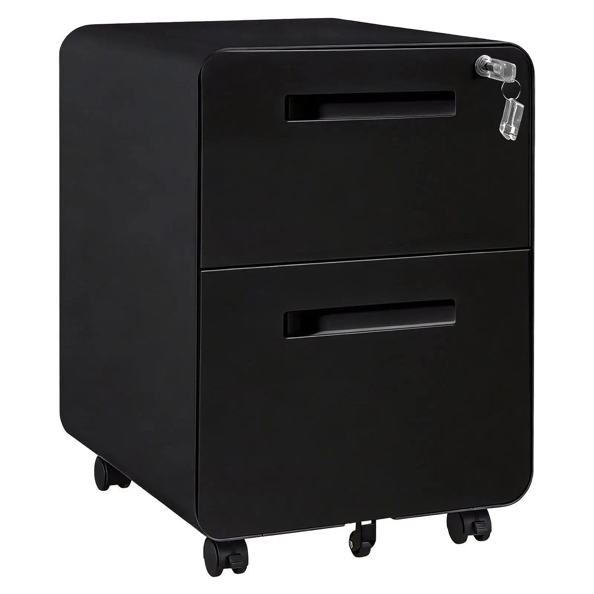 Locking 2-Drawer Metal Rolling Under Desk File Cabinet