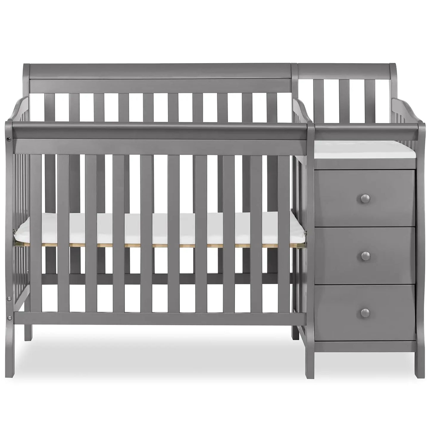 4-in-1 Mini Convertible Baby Crib & Changer with Storage
