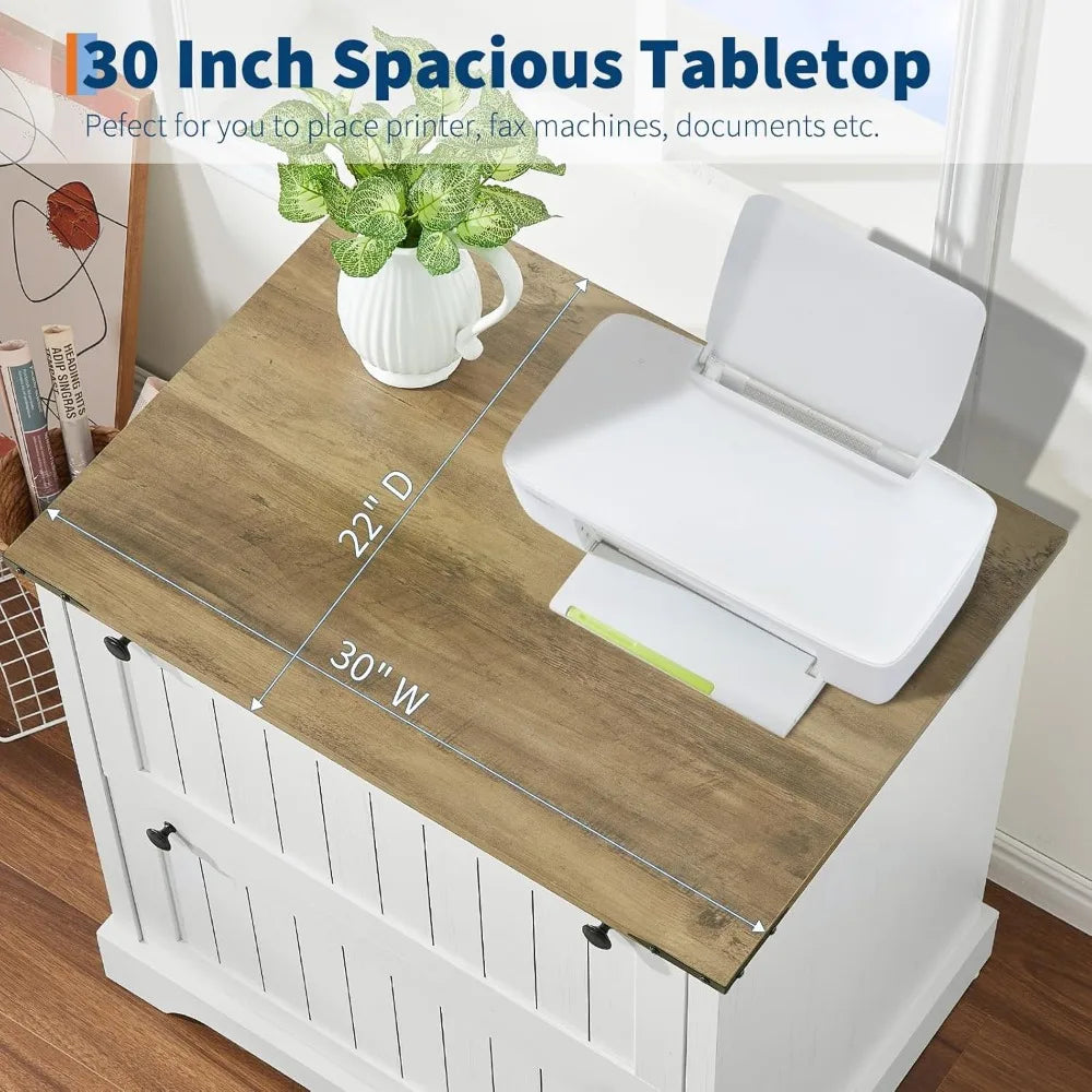Two Drawer wood Farmhouse File Cabinet