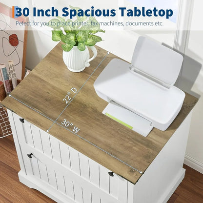 Two Drawer wood Farmhouse File Cabinet