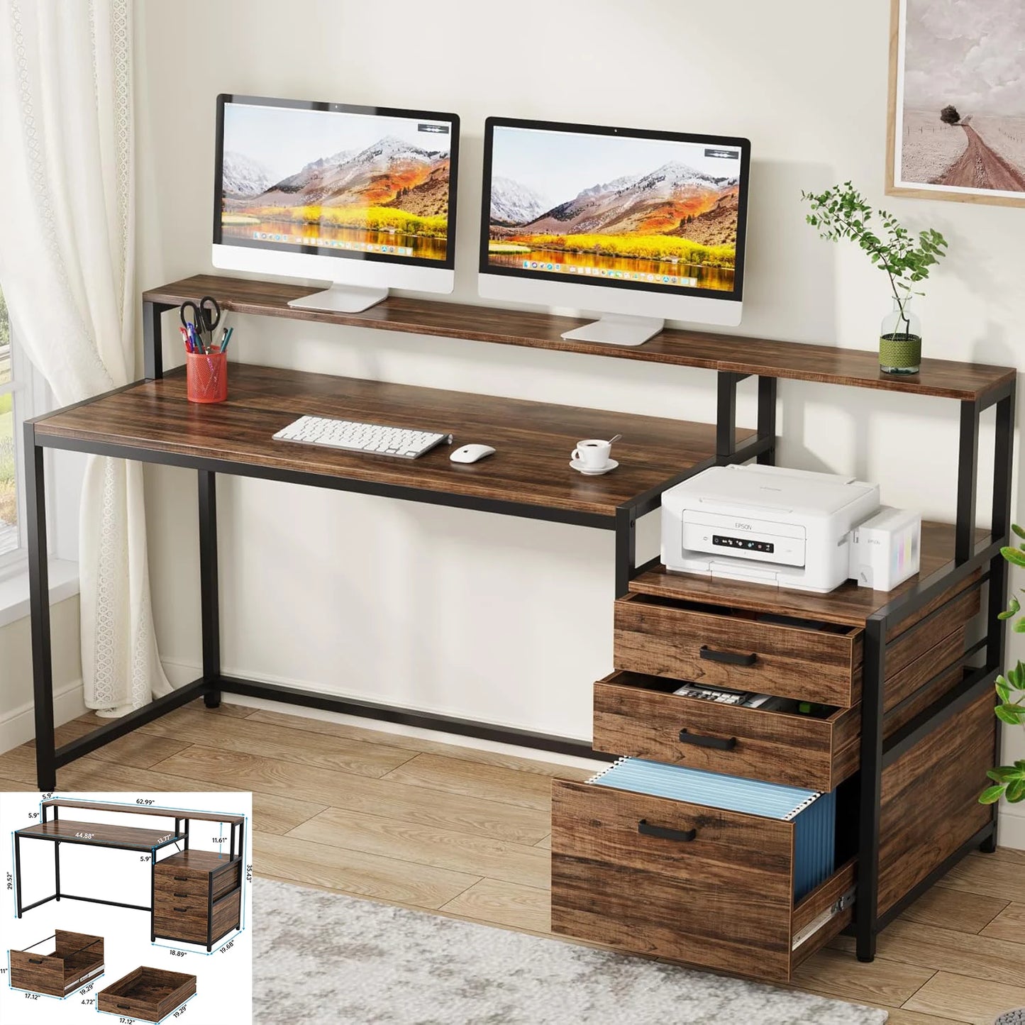 L-Shaped Computer Desk for Home Office