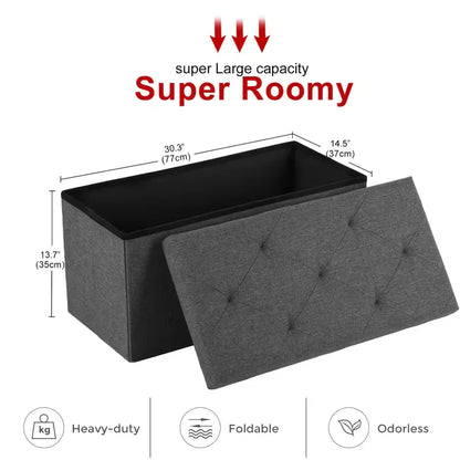 Heavy-Duty Multi-Purpose Folding Storage Ottoman Bench with Seat