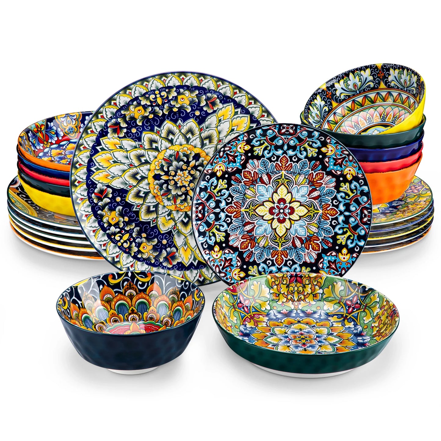 Stoneware- Bohemian Style Dinnerware Set