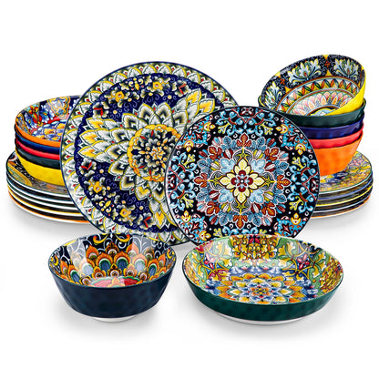 Stoneware- Bohemian Style Dinnerware Set