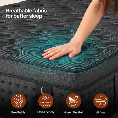 Breathable Medium Firm 12IN Gel Memory Foam Mattress